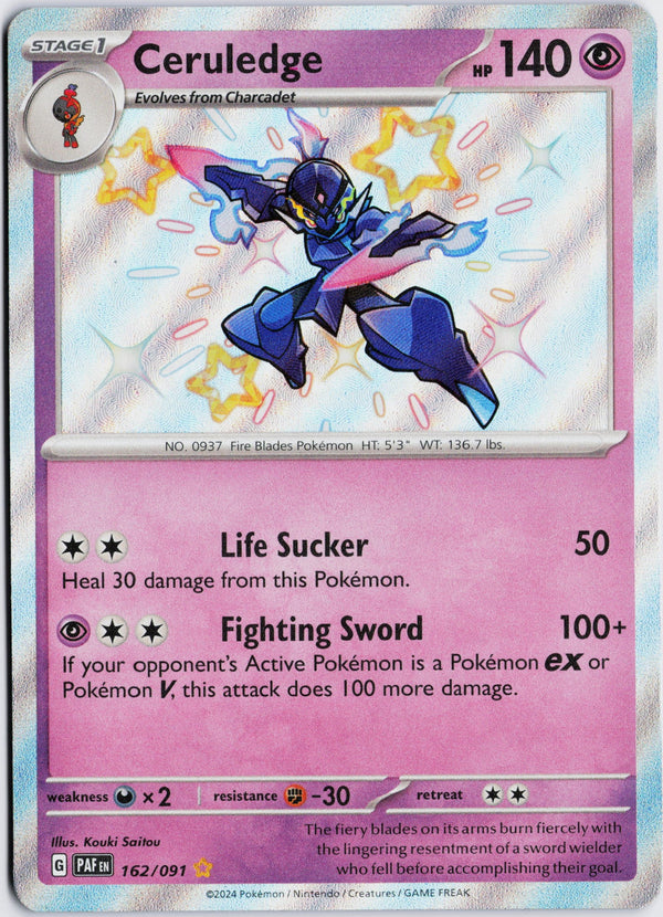 Carta Pokémon Ceruledge · Paldean Fates #162/091 (NM) — pieza única en Moon's Collectibles México