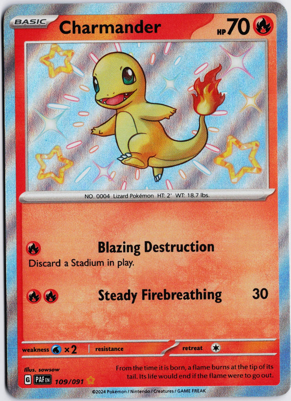 Carta Pokémon Charmander · Paldean Fates #109/091 (NM) — pieza única en Moon's Collectibles México