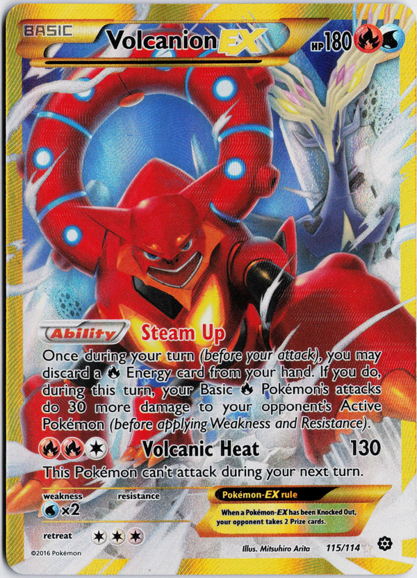 Carta Pokémon Volcanion-EX · Steam Siege #115/114 (LP) — pieza única en Moon's Collectibles México