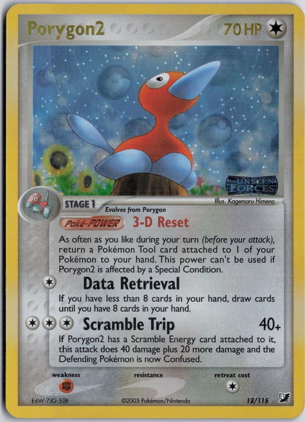 Carta Pokémon Porygon2 · Unseen Forces #12/115 (NM) — pieza única en Moon's Collectibles México