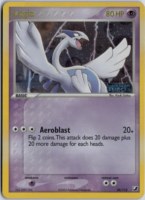 Carta Pokémon Lugia · Unseen Forces #29/115 (LP) — pieza única en Moon's Collectibles México