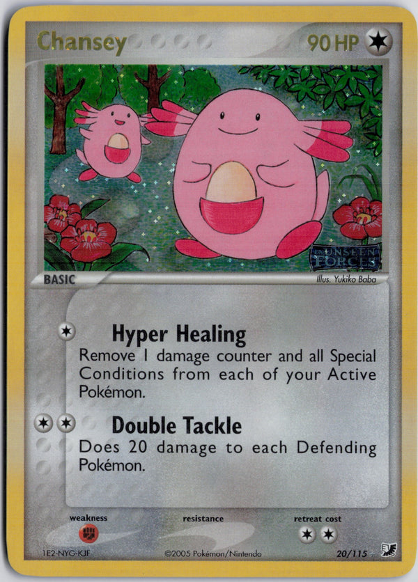 Carta Pokémon Chansey · Unseen Forces #20/115 (MP) — pieza única en Moon's Collectibles México