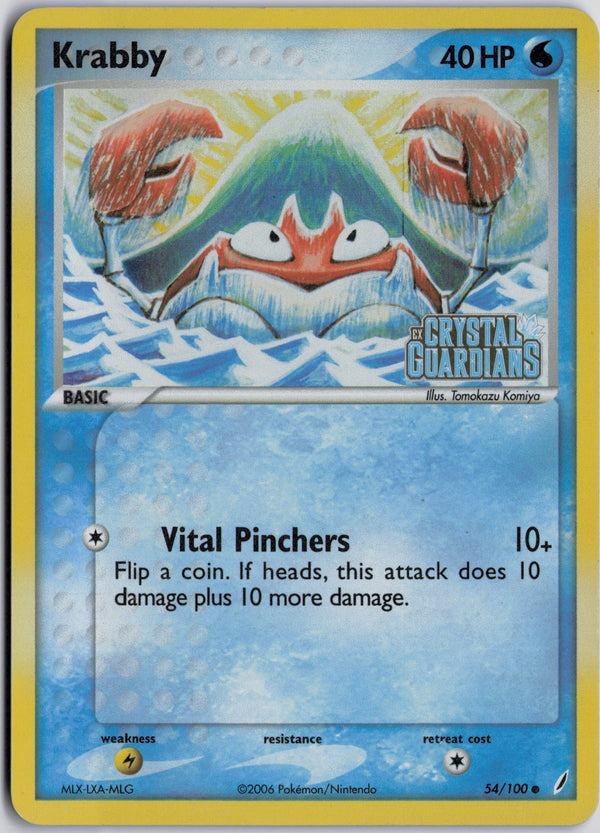 Carta Pokémon Krabby · Crystal Guardians #54/100 (LP) — pieza única en Moon's Collectibles México