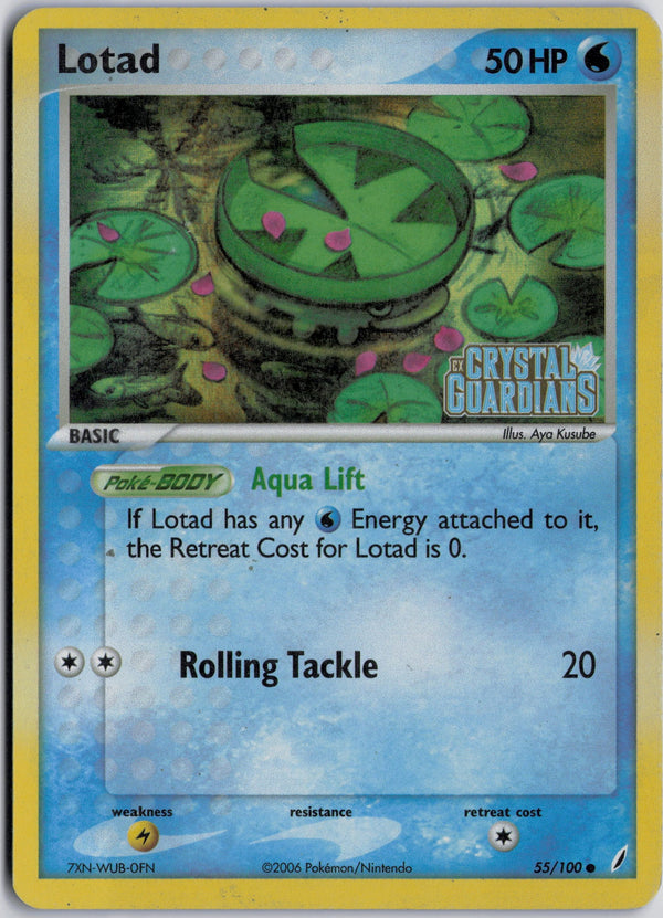 Carta Pokémon Lotad · Crystal Guardians #55/100 (MP) — pieza única en Moon's Collectibles México