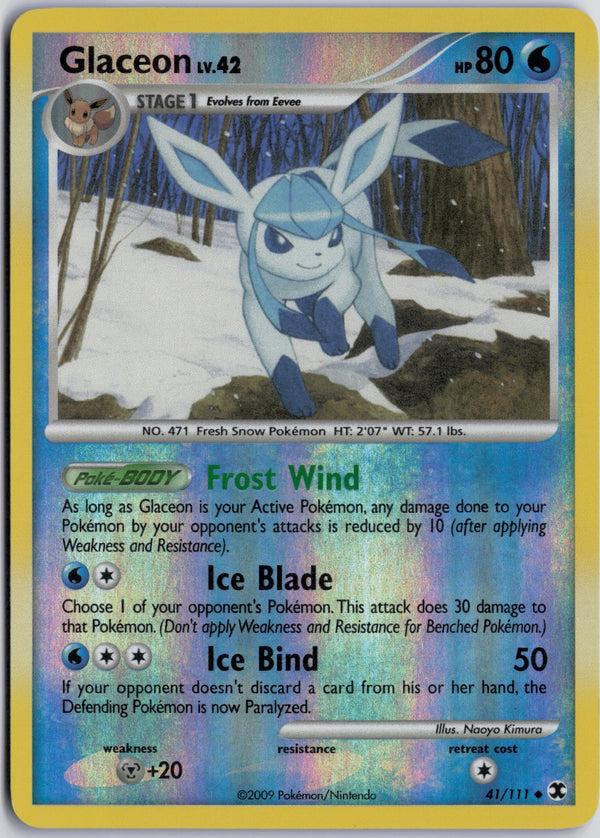 Carta Pokémon Glaceon · Rising Rivals #41/111 (LP) — pieza única en Moon's Collectibles México
