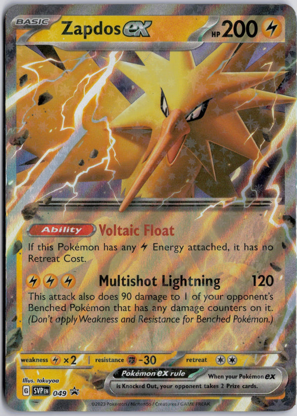 Carta Pokémon Zapdos ex · Scarlet & Violet Black Star Promos #049 (NM) — pieza única en Moon's Collectibles México