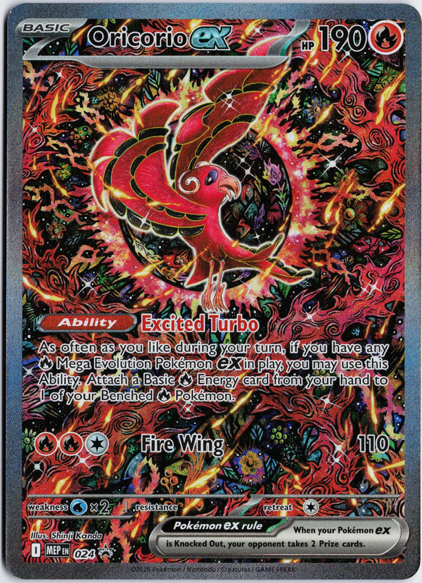 Carta Pokémon Oricorio ex · Mega Evolution Black Star Promos #024 (NM) — pieza única en Moon's Collectibles México
