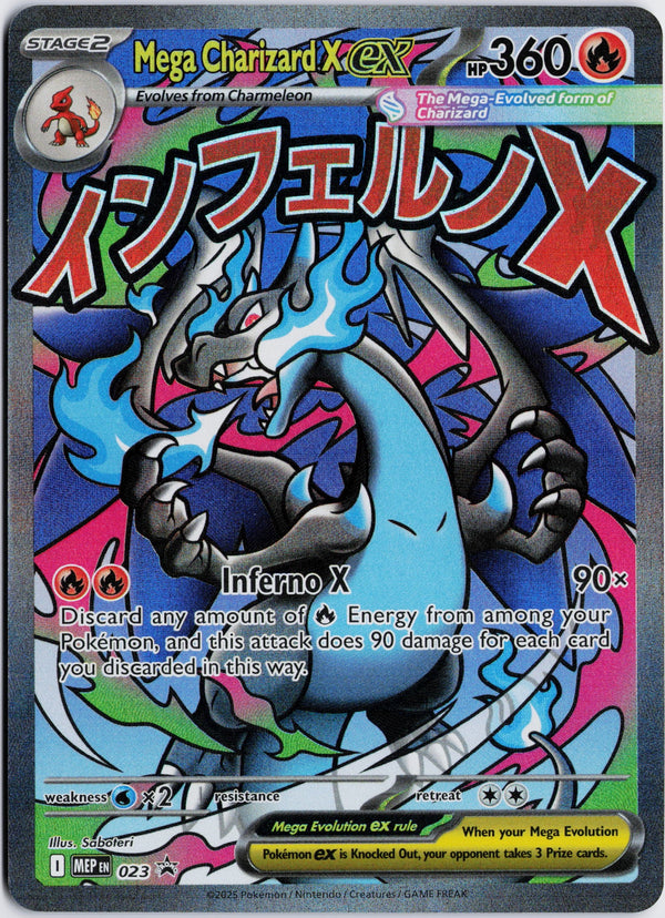 Carta Pokémon Mega Charizard X ex · Mega Evolution Black Star Promos #023 (NM) — pieza única en Moon's Collectibles México