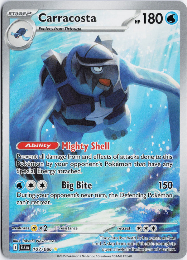 Carta Pokémon Carracosta · Black Bolt #107/086 (NM) — pieza única en Moon's Collectibles México