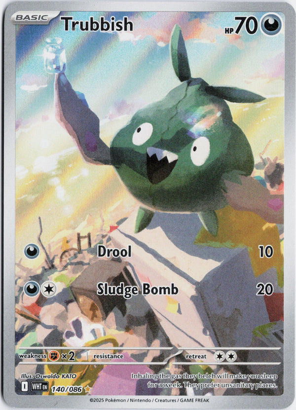 Carta Pokémon Trubbish · White Flare #140/086 (NM) — pieza única en Moon's Collectibles México