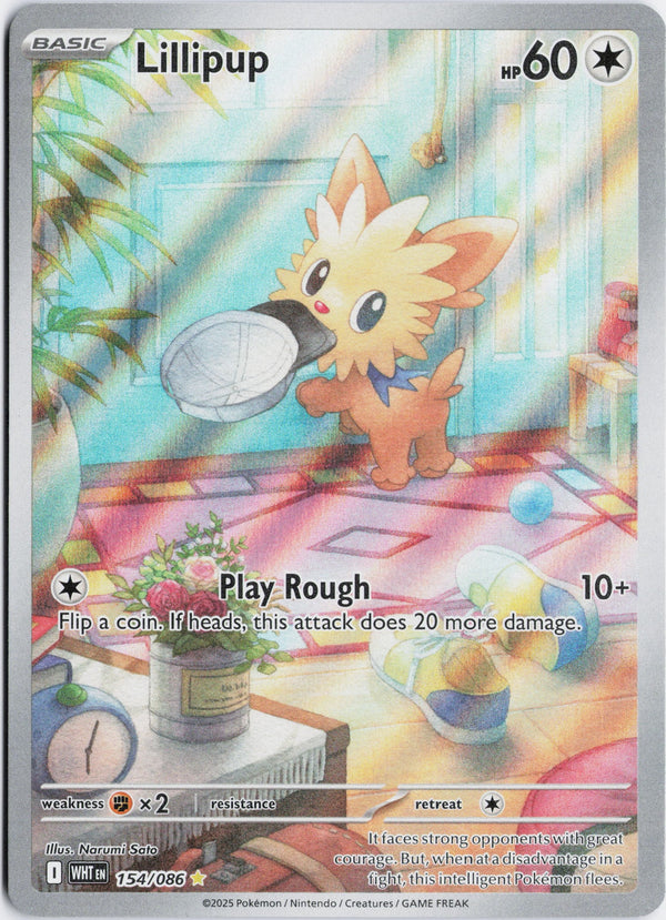 Carta Pokémon Lillipup · White Flare #154/086 (NM) — pieza única en Moon's Collectibles México