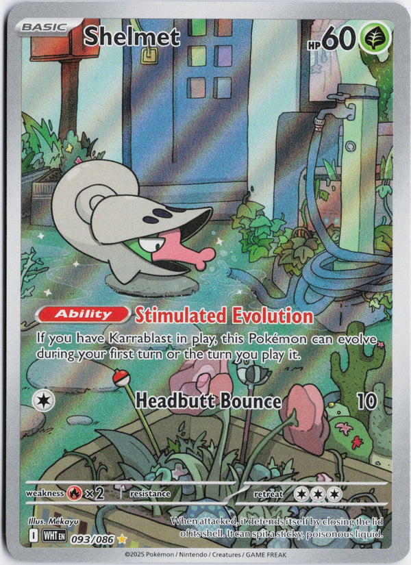 Carta Pokémon Shelmet · White Flare #093/086 (NM) — pieza única en Moon's Collectibles México