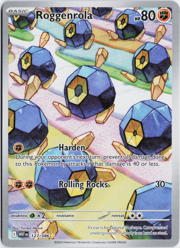 Carta Pokémon Roggenrola · White Flare #127/086 (NM) — pieza única en Moon's Collectibles México