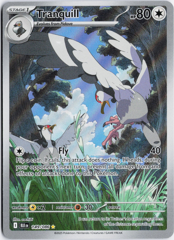 Carta Pokémon Tranquill · Black Bolt #149/086 (NM) — pieza única en Moon's Collectibles México