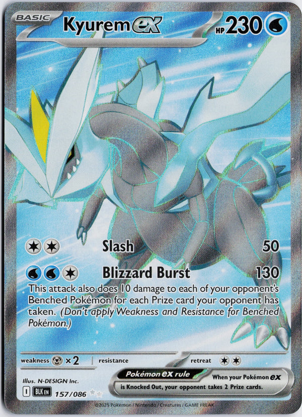 Carta Pokémon Kyurem ex · Black Bolt #157/086 (NM) — pieza única en Moon's Collectibles México