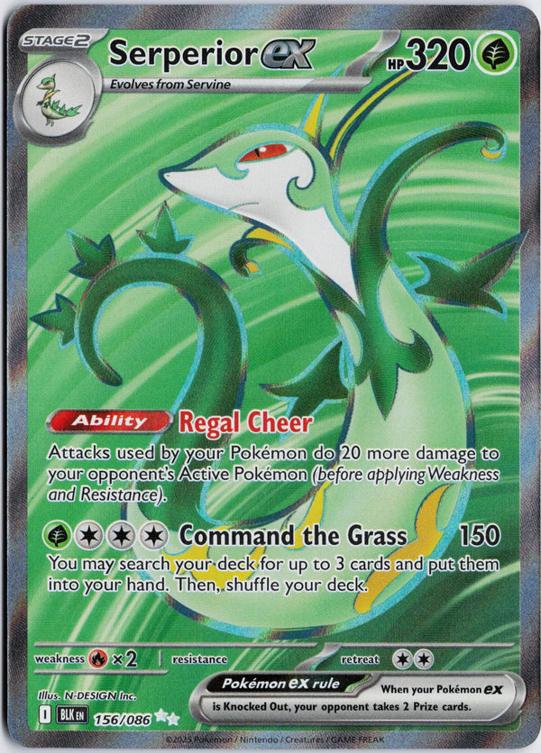Carta Pokémon Serperior ex · Black Bolt #156/086 (NM) — pieza única en Moon's Collectibles México