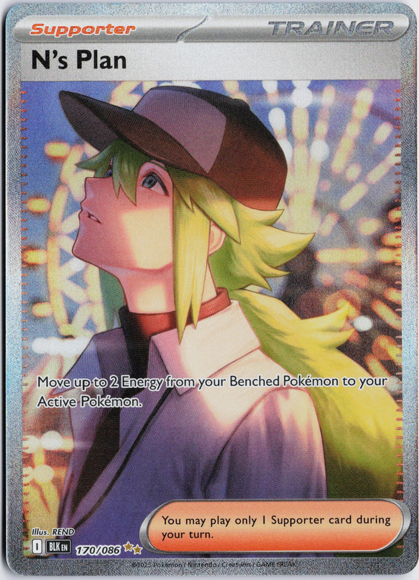 Carta Pokémon N's Plan · Black Bolt #170/086 (LP) — pieza única en Moon's Collectibles México