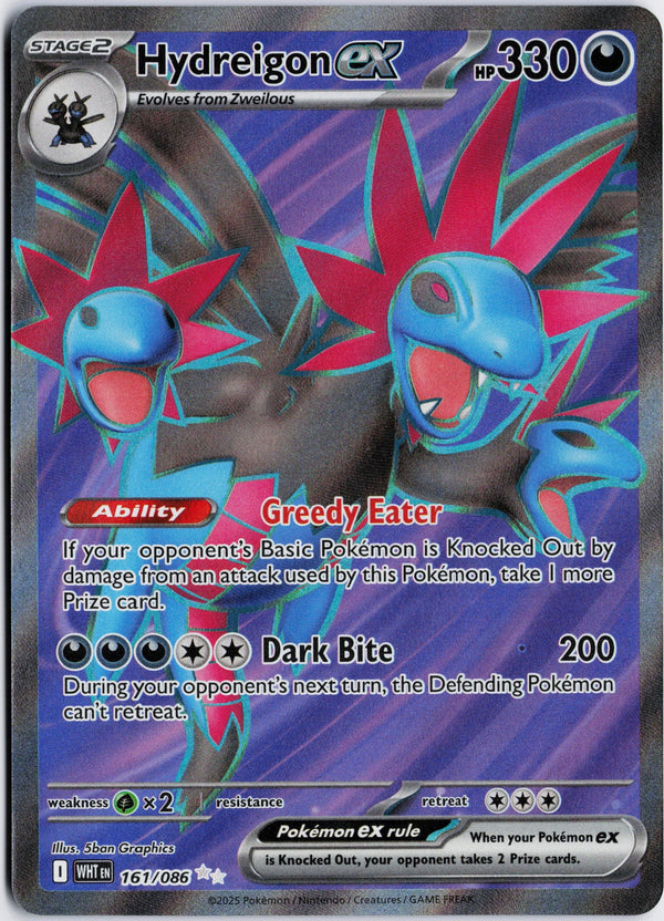 Carta Pokémon Hydreigon ex · White Flare #161/086 (NM) — pieza única en Moon's Collectibles México