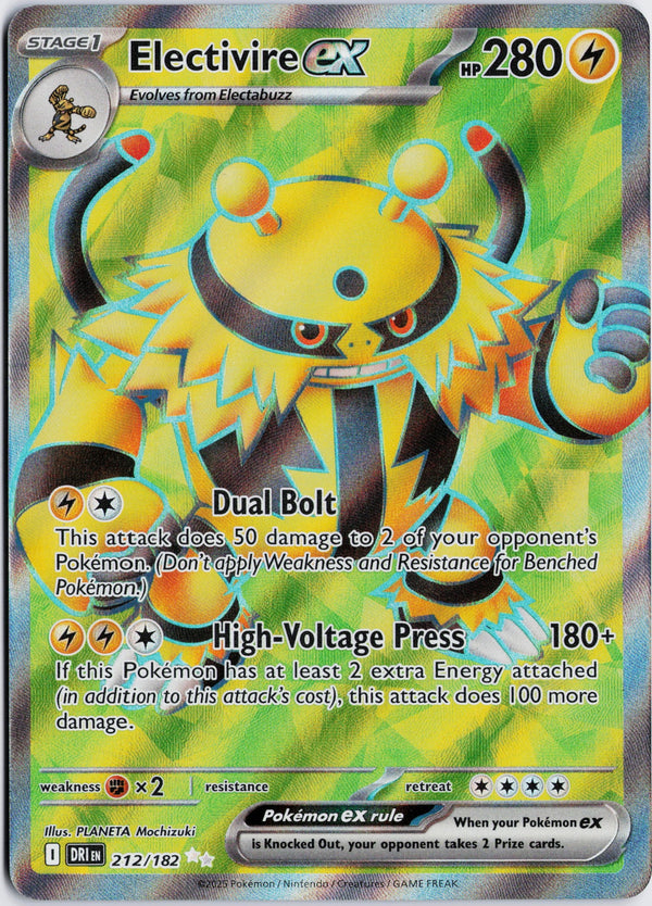 Carta Pokémon Electivire ex · Destined Rivals #212/182 (NM) — pieza única en Moon's Collectibles México