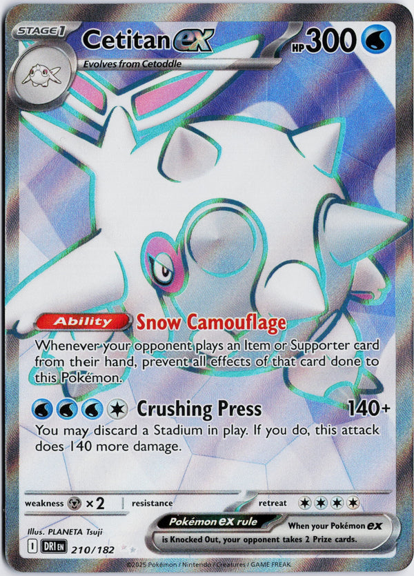 Carta Pokémon Cetitan ex · Destined Rivals #210/182 (NM) — pieza única en Moon's Collectibles México