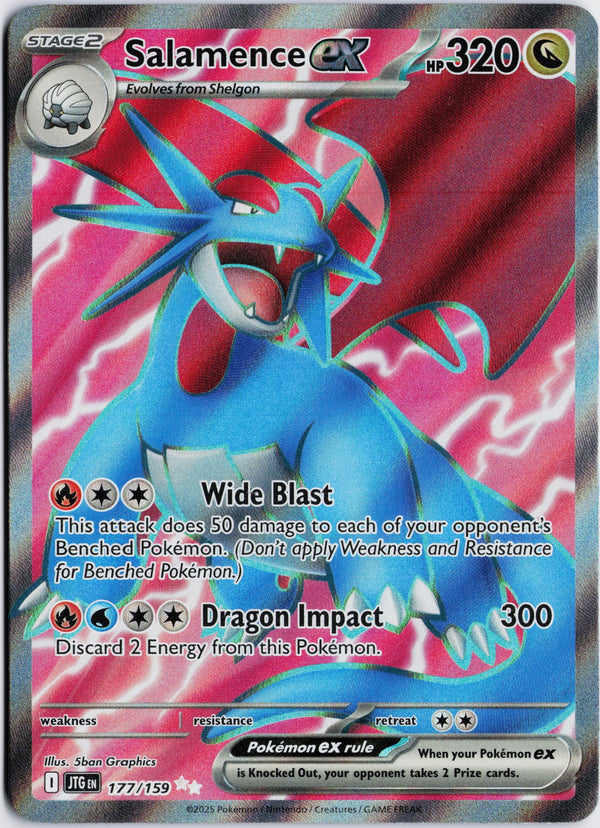 Carta Pokémon Salamence ex · Journey Together #177/159 (NM) — pieza única en Moon's Collectibles México