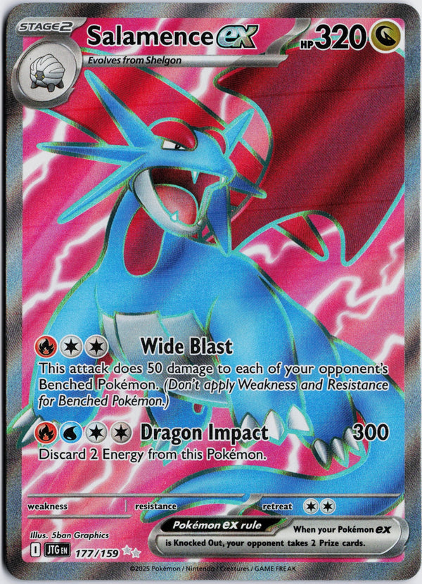 Carta Pokémon Salamence ex · Journey Together #177/159 (NM) — pieza única en Moon's Collectibles México