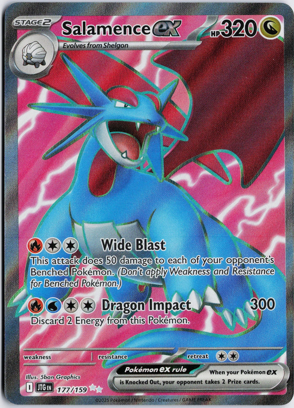 Carta Pokémon Salamence ex · Journey Together #177/159 (NM) — pieza única en Moon's Collectibles México