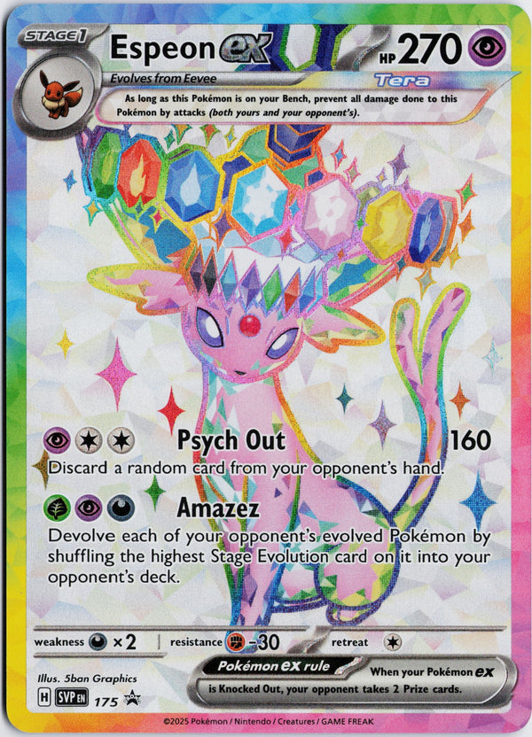 Carta Pokémon Espeon ex · Scarlet & Violet Black Star Promos #175 (NM) — pieza única en Moon's Collectibles México
