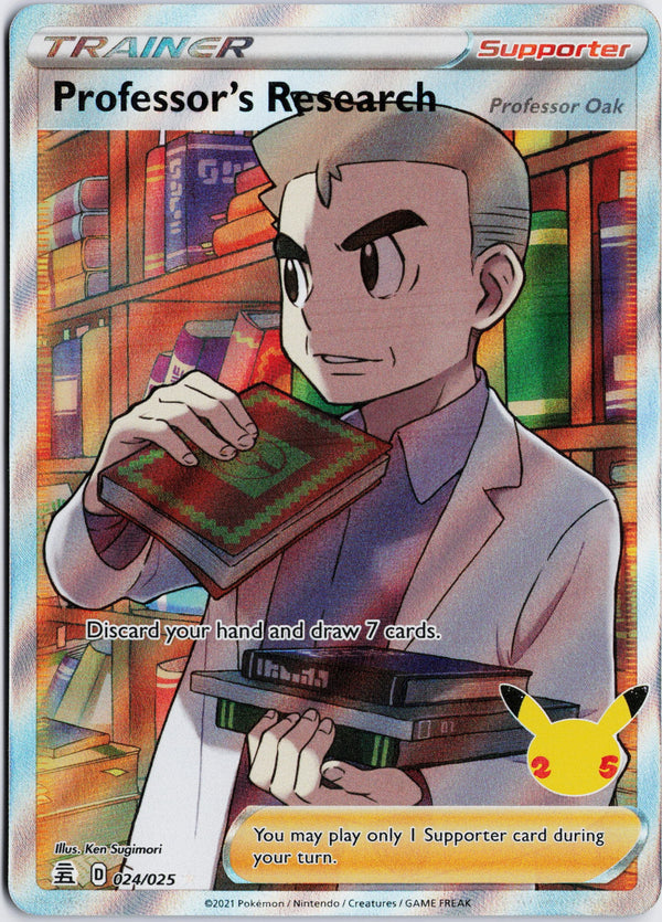 Carta Pokémon Professor's Research (Professor Oak) · Celebrations #24 (NM) — pieza única en Moon's Collectibles México