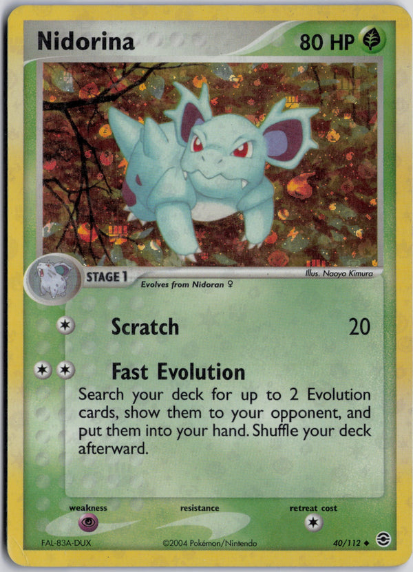 Carta Pokémon Nidorina · FireRed & LeafGreen #40/112 (HP) — pieza única en Moon's Collectibles México