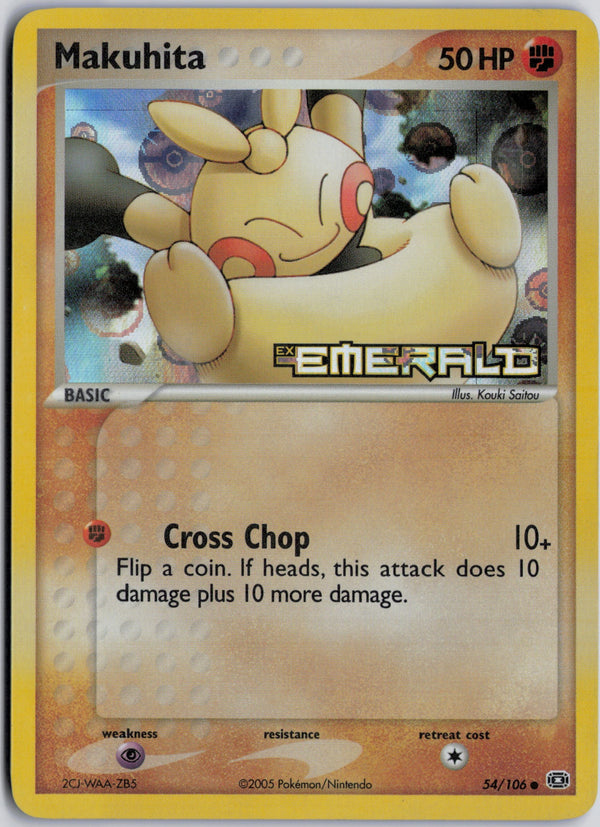 Carta Pokémon Makuhita · Emerald #54/106 (NM) — pieza única en Moon's Collectibles México