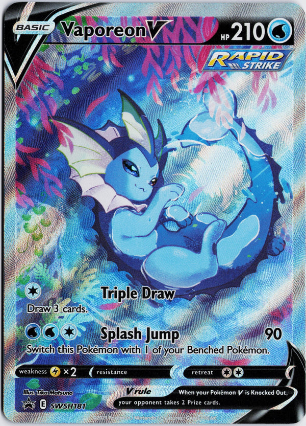 Carta Pokémon Vaporeon V · SWSH Black Star Promos #SWSH181 (NM) — pieza única en Moon's Collectibles México