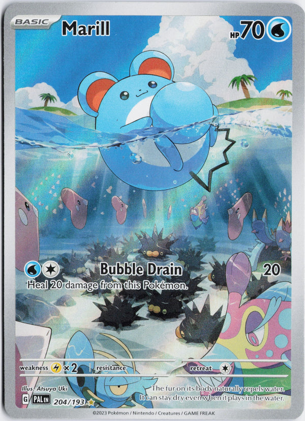 Carta Pokémon Marill · Paldea Evolved #204/193 (LP) — pieza única en Moon's Collectibles México