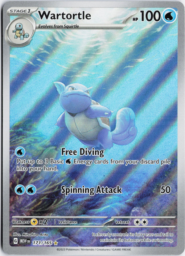 Carta Pokémon Wartortle · 151 #171/165 (NM) — pieza única en Moon's Collectibles México