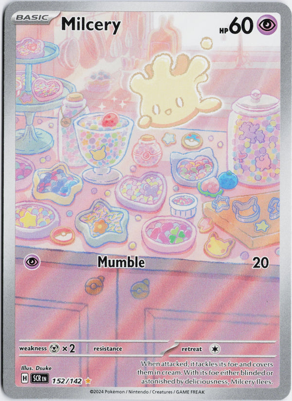 Carta Pokémon Milcery · Stellar Crown #152/142 (NM) — pieza única en Moon's Collectibles México