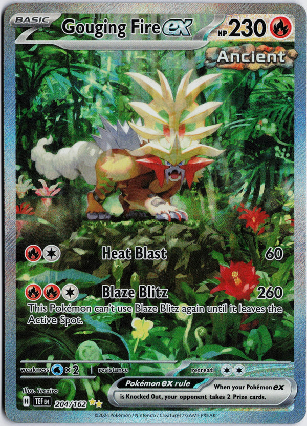 Carta Pokémon Gouging Fire ex · Temporal Forces #204/162 (NM) — pieza única en Moon's Collectibles México