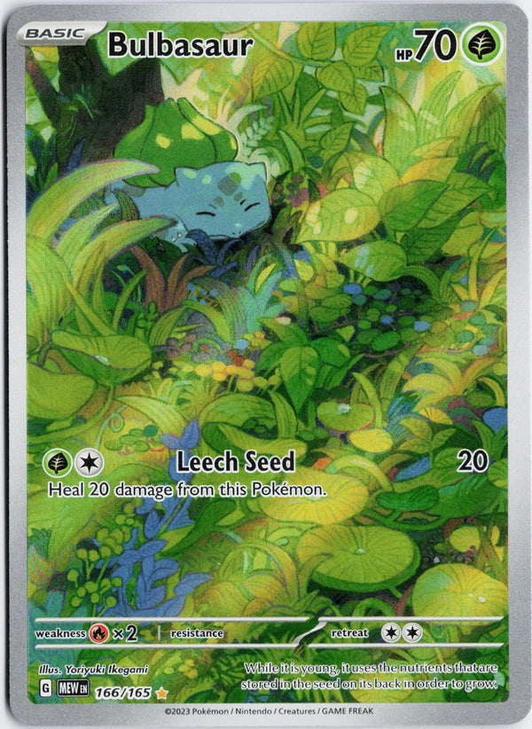 Carta Pokémon Bulbasaur · 151 #166/165 (NM) — pieza única en Moon's Collectibles México