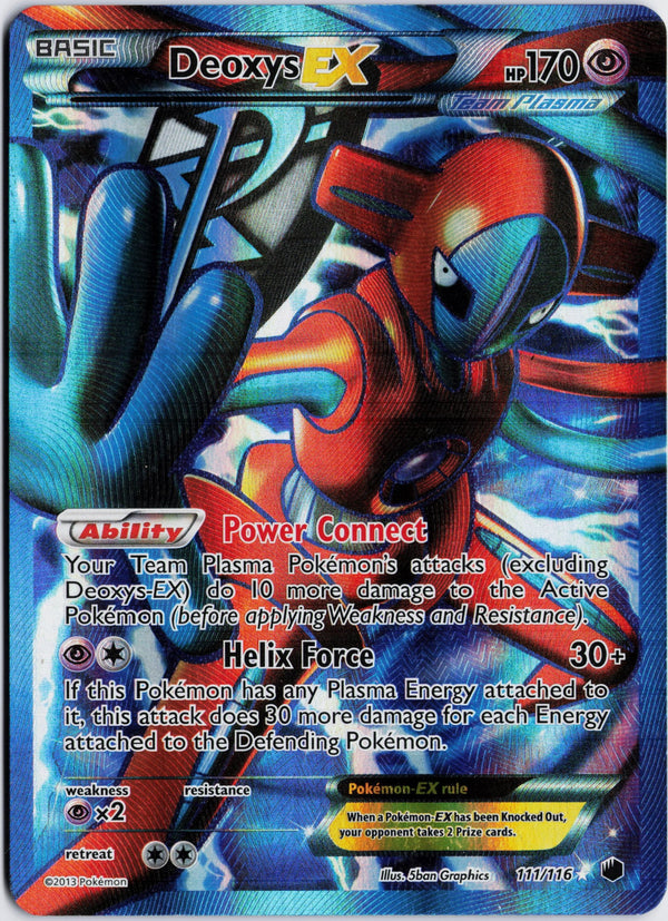 Carta Pokémon Deoxys-EX · Plasma Freeze #111/116 (MP) — pieza única en Moon's Collectibles México
