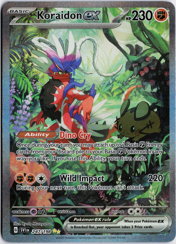 Carta Pokémon Koraidon ex · Scarlet & Violet #247/198 (NM) — pieza única en Moon's Collectibles México