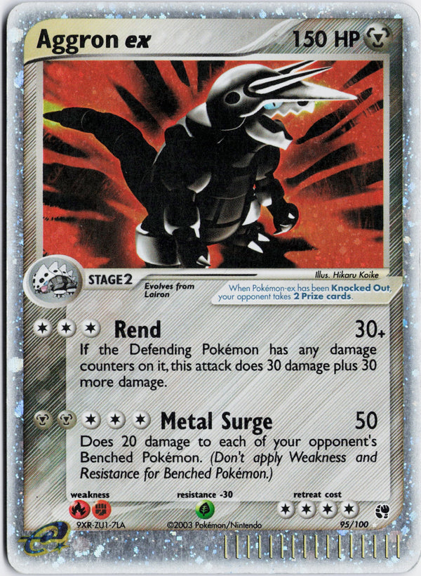 Carta Pokémon Aggron ex · Sandstorm #95/100 (DMG) — pieza única en Moon's Collectibles México