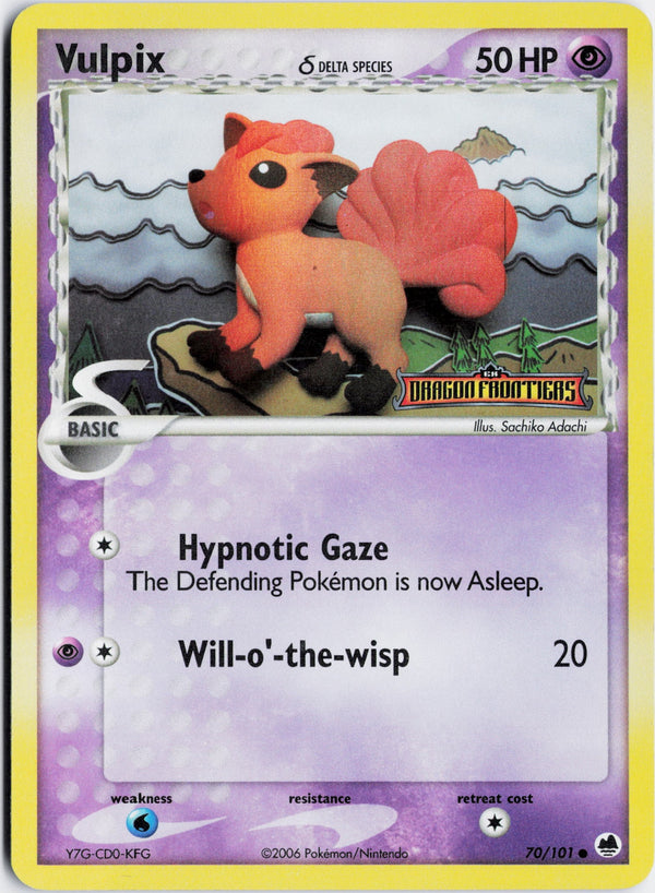 Carta Pokémon Vulpix δ · Dragon Frontiers #70/101 (NM) — pieza única en Moon's Collectibles México