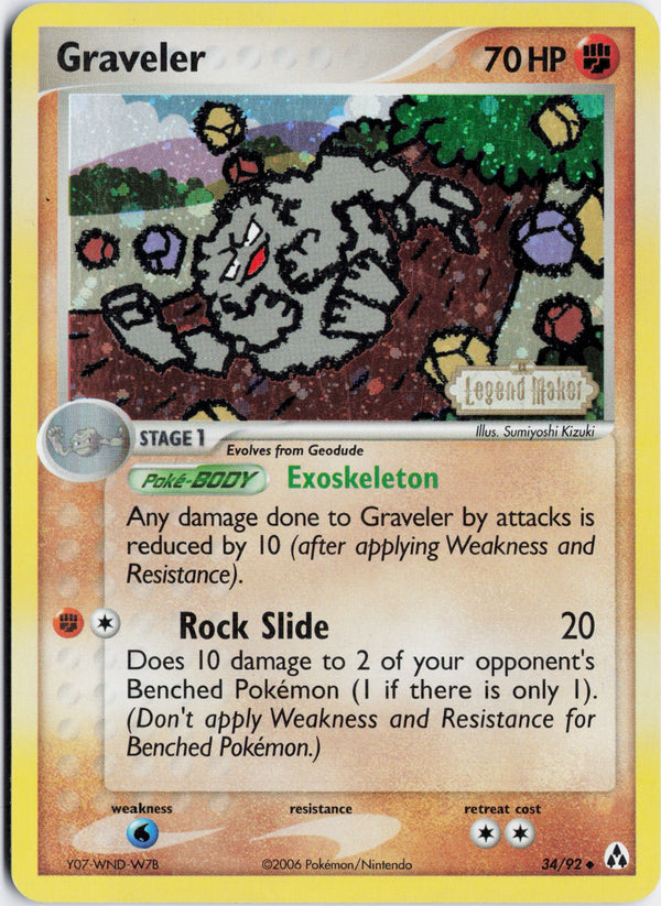 Carta Pokémon Graveler · Legend Maker #34/92 (LP) — pieza única en Moon's Collectibles México
