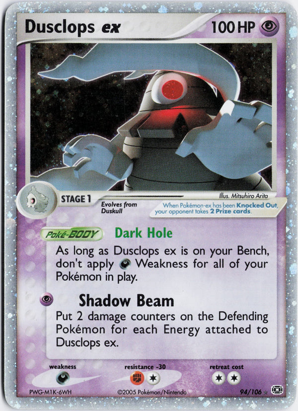 Carta Pokémon Dusclops ex · Emerald #94/106 (NM) — pieza única en Moon's Collectibles México