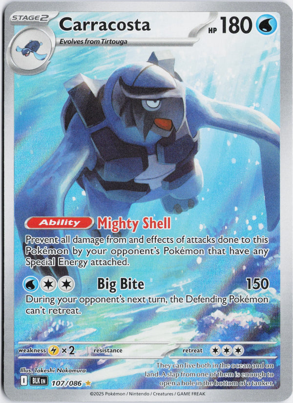 Carta Pokémon Carracosta · Black Bolt #107/086 (NM) — pieza única en Moon's Collectibles México