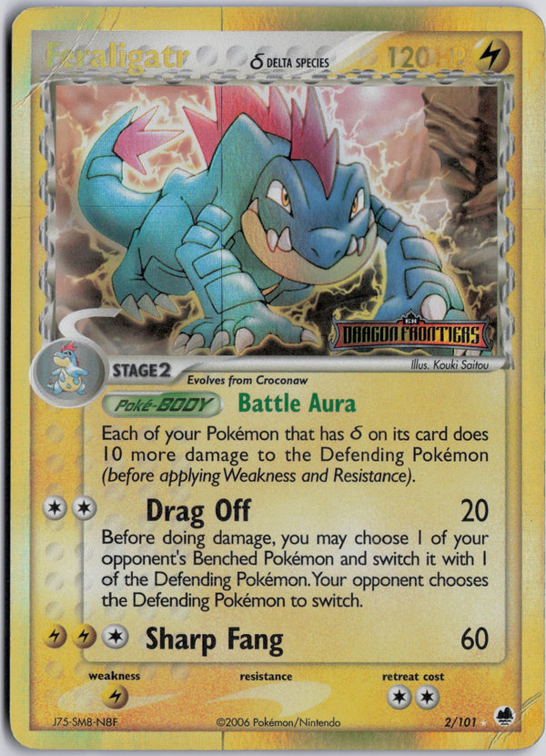 Carta Pokémon Feraligatr δ · Dragon Frontiers #2/101 (DMG) — pieza única en Moon's Collectibles México