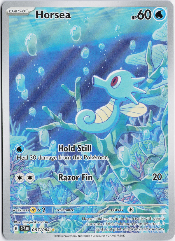 Carta Pokémon Horsea · Shrouded Fable #067/064 (NM) — pieza única en Moon's Collectibles México