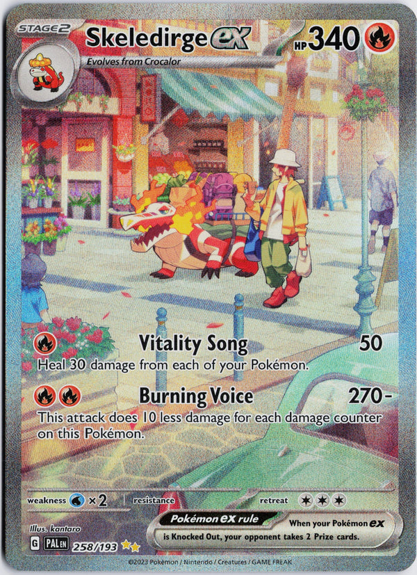 Carta Pokémon Skeledirge ex · Paldea Evolved #258/193 (NM) — pieza única en Moon's Collectibles México