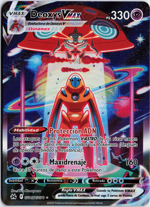 Carta Pokémon Deoxys VMAX · Crown Zenith Galarian Gallery #GG45/GG70 (NM) — pieza única en Moon's Collectibles México