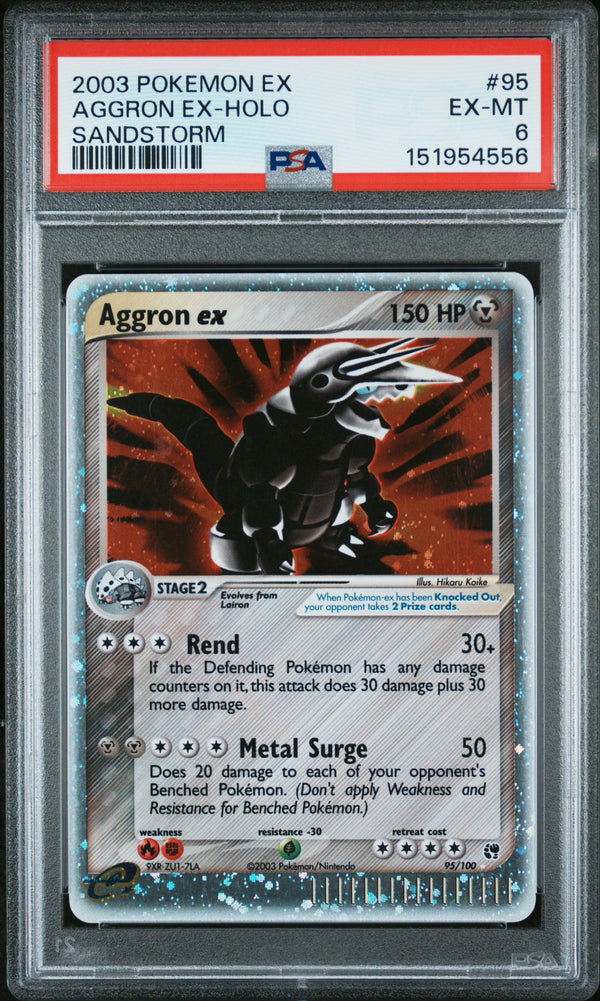 Carta Pokémon Aggron ex · Sandstorm #95/100 (PSA 6) — pieza única en Moon's Collectibles México