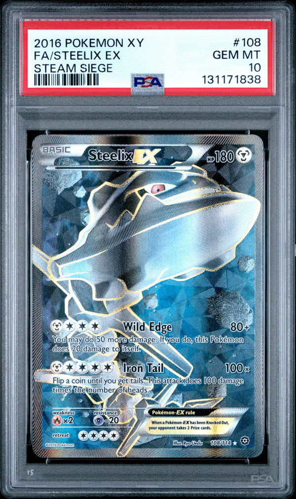 Carta Pokémon Steelix-EX · Steam Siege #108/114 (PSA 10) — pieza única en Moon's Collectibles México